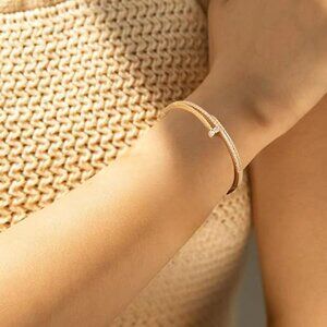 Neiman Marcus 18k Gold Nail Bangle Bracelet